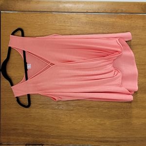 Venus Peach Long Sleeve Cold Shoulder Wrap Top